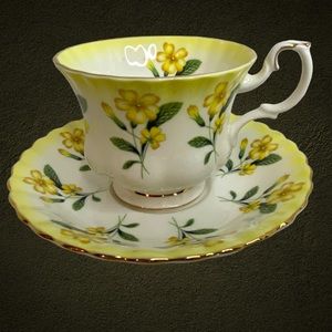 Royal Albert Tea Cup and Saucer Yellow Floral Pattern # 4468